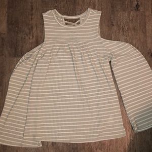 Green and white striped top